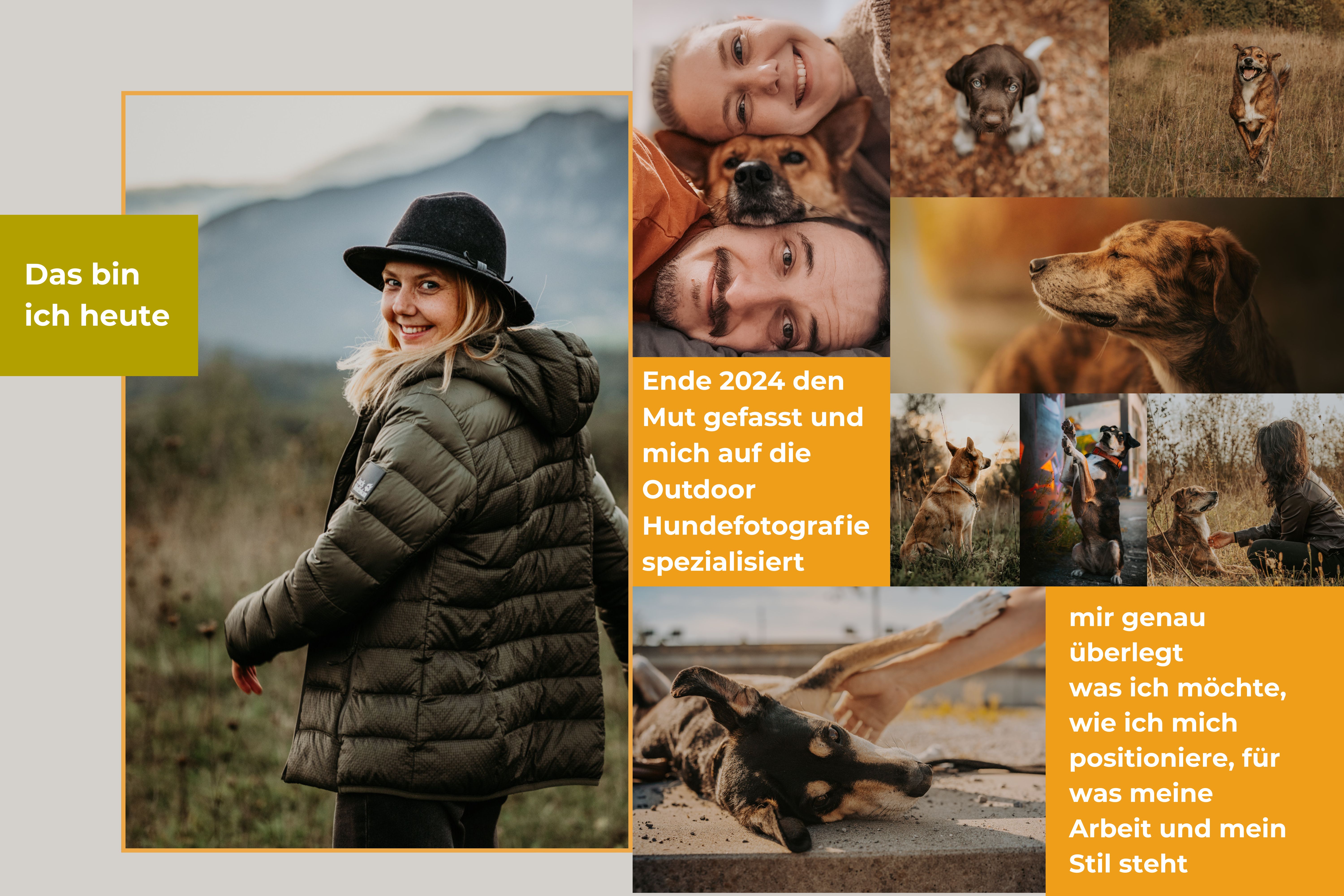outdoor-hundefotografie-lisa-marie-kurth-spezialisierung-2024.jpg Porträt von Lisa-Marie Kurth mit emotionalen Hundebildern und Text über ihre Spezialisierung auf Outdoor-Hundefotografie ab Ende 2024.